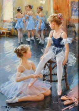 Hermosa Niña KR 041 Pequeñas Bailarinas de Ballet Pinturas al óleo